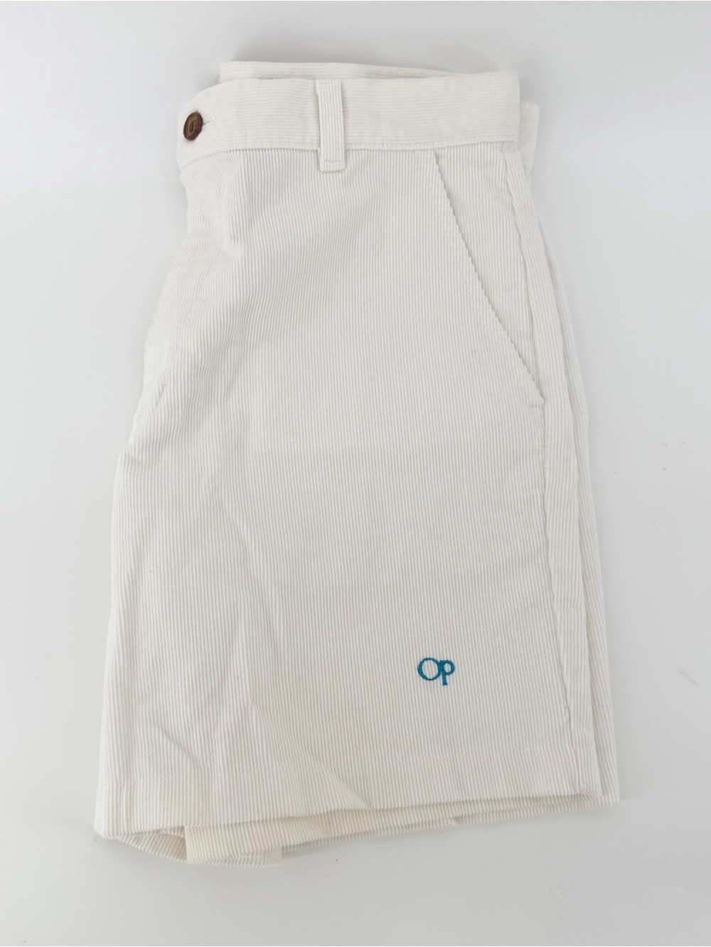 VTG 70s 80s Ocean Pacific OP Corduroy Shorts Cream White Medium Surf USA Made
